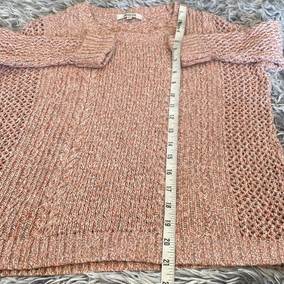 Madewell Marled Plaza Sweater Pullover Crew Neck Marled Open Peach Knit XXS - Picture 8 of 16